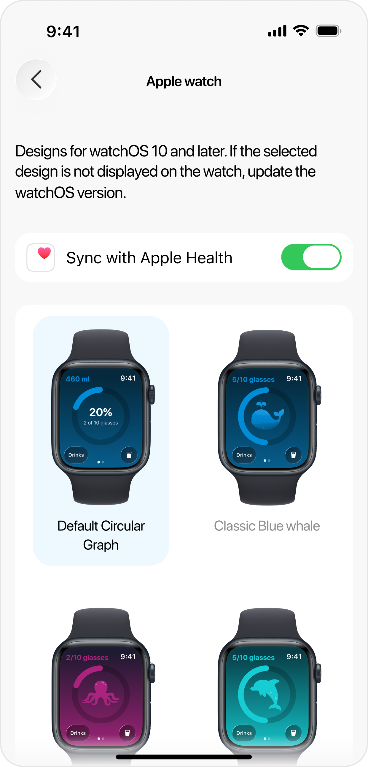 Apple Watch settings