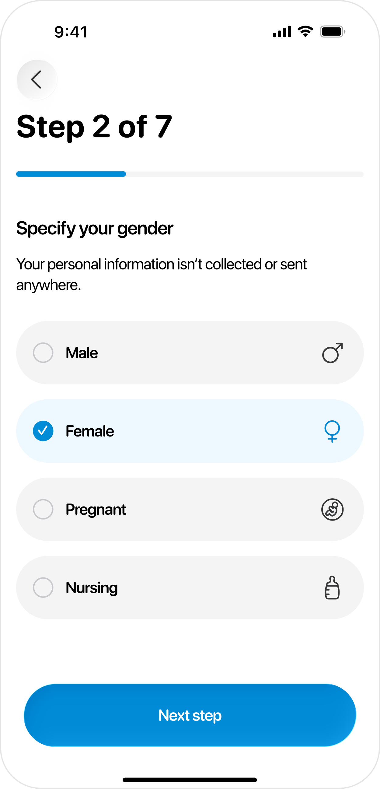 Onboarding step 2 of 7